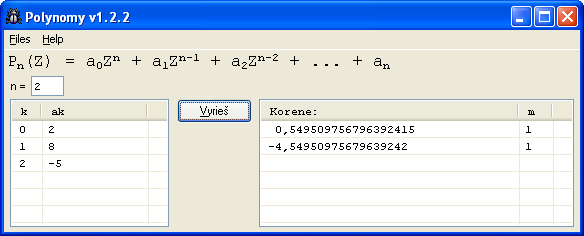 Polynom, 2Z^2 + 8Z - 5 = 0