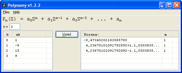 Polynom, Z^3 - 8Z^2 + 15Z + 9 = 0